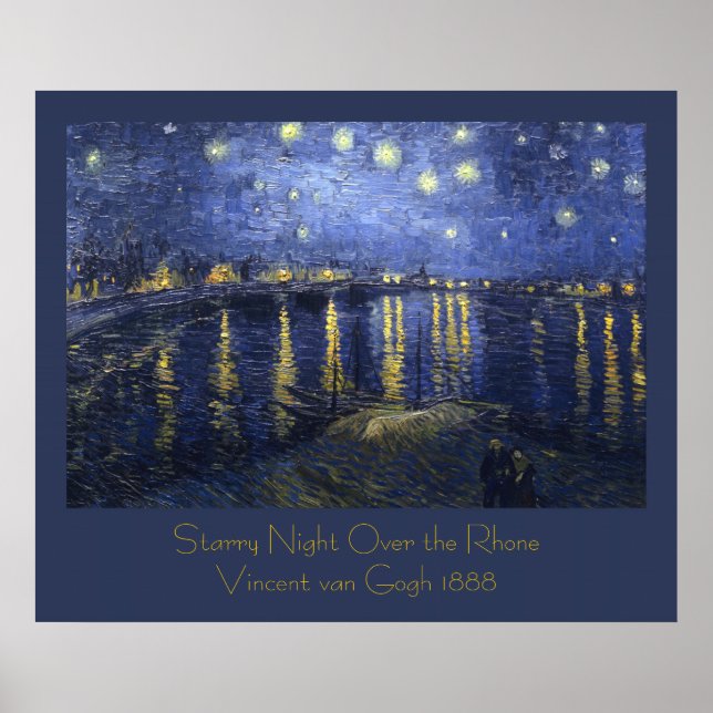 Póster Noche estrellada sobre el Ródano por Vincent van G (Frente)