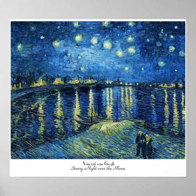 Póster Noche estrellada sobre Rhone Vincent van Gogh (Frente)