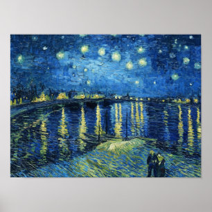 Póster Noche estrellada sobre Rhone Vincent van Gogh