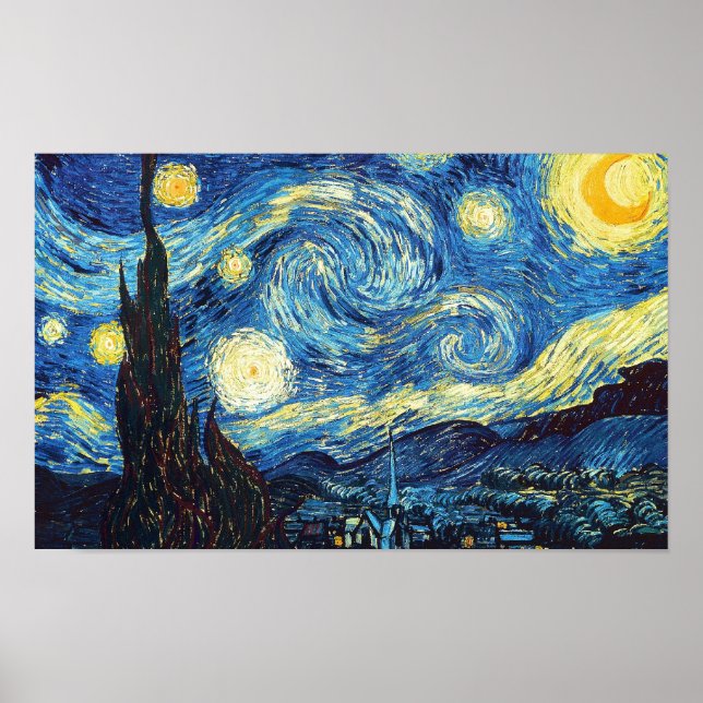 Póster Noche estrellada - Van Gogh (Frente)
