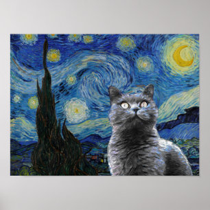 Póster Noche estrellada Vicente Van Gogh Tía Gato Gato