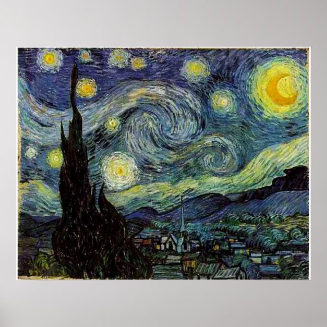 Póster Noche estrellada, Vincent van Gogh (Frente)