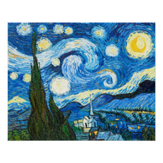 Póster Noche estrellada - Vincent van Gogh
