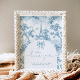 Póster Noche francesa Toile de jouy cita ideas novia