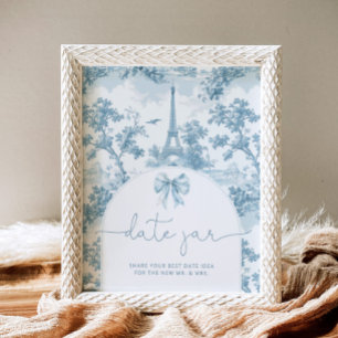 Póster Noche francesa Toile de jouy cita ideas novia