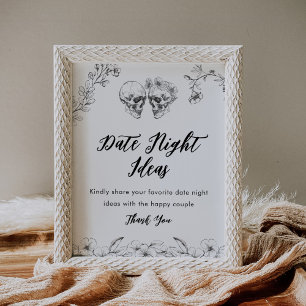 Póster Noche gótica Ideas Rótulo Ducha de novia