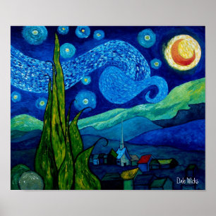 Póster Noche Llena de Estrellas