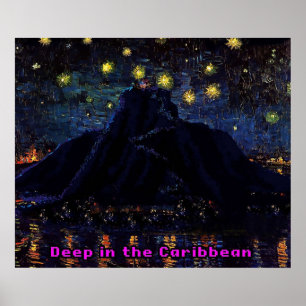 Póster Noche Melee Starry 2 noche estrellada sobre la isl