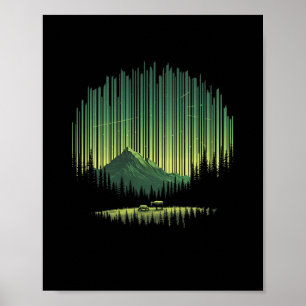 Póster Noche Naturaleza Vida Silvestre Árboles Verde Exte