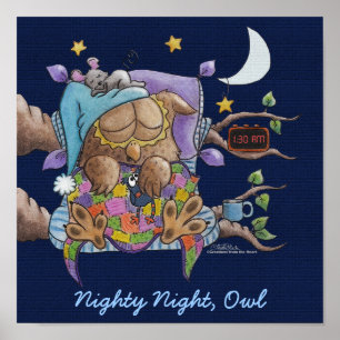 Póster Noche Nocturna, Owl