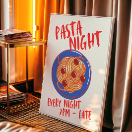 Póster Noche Pasta. Cada noche