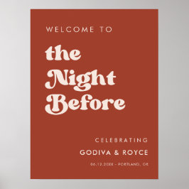 Póster Noche retro de terracota elegante antes de la bien