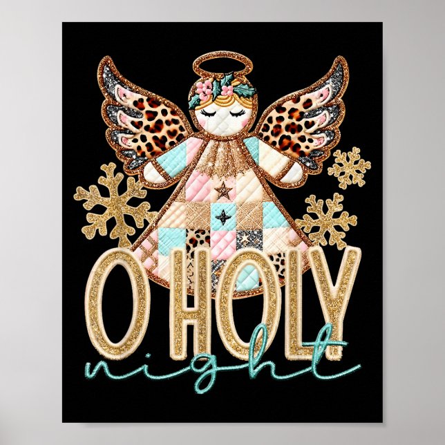 Póster Noche Santa Ángel de Patchwork Cristiano Jesús Cri (Frente)