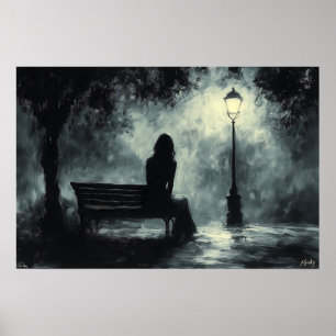 Póster Noche Solitaria Bajo la Farola