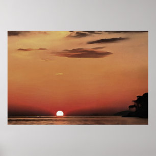Póster Noche Sorprendente En Atardecer Artístico De Akyak