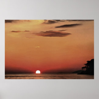 Póster Noche Sorprendente En Atardecer Artístico De Akyak