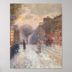 Póster Noche Temprana Después De La Nevada (Hassam 1906)