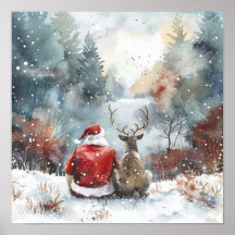 Noche Tranquila de Navidad – Santa y Reno Invierno