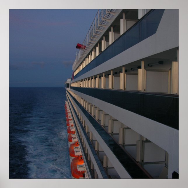 Póster Noche tranquila en el mar (Frente)