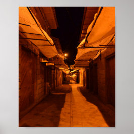 Póster Noche tranquila - Fotografía de Pisac Streetlight