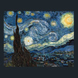 Póster Noche Van Gogh Starry<br><div class="desc">Obra maestra de la noche Vincent Van Gogh Starry, obra de arte de época sobre productos modernos de Zazilicious</div>