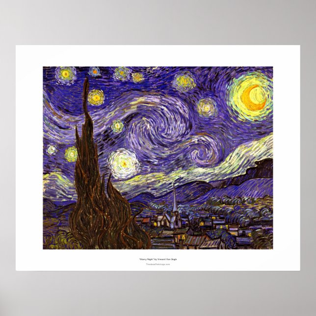 Póster Noche Van Gogh Starry del artista Vincent (Frente)