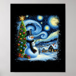 Póster Noche Van Gogh Starry Navidades Snowman Nigh<br><div class="desc">Noche Van Gogh Starry Navidades Snowman Noche Noche de Nieve</div>