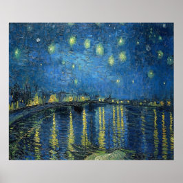 Póster Noche Van Gogh Starry sobre el Ródano