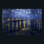 Póster Noche Van Gogh Starry Sobre El Ródano<br><div class="desc">La noche estelar nocturna Vincent Van Gogh Starry Night Over The Rhone,  post impresionista obra maestra de 1888,  obra de arte de época sobre productos modernos de Zazilicious</div>