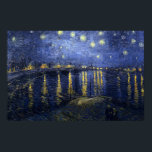 Póster Noche Van Gogh Starry Sobre El Ródano<br><div class="desc">La noche estelar nocturna Vincent Van Gogh Starry Night Over The Rhone,  post impresionista obra maestra de 1888,  obra de arte de época sobre productos modernos de Zazilicious</div>