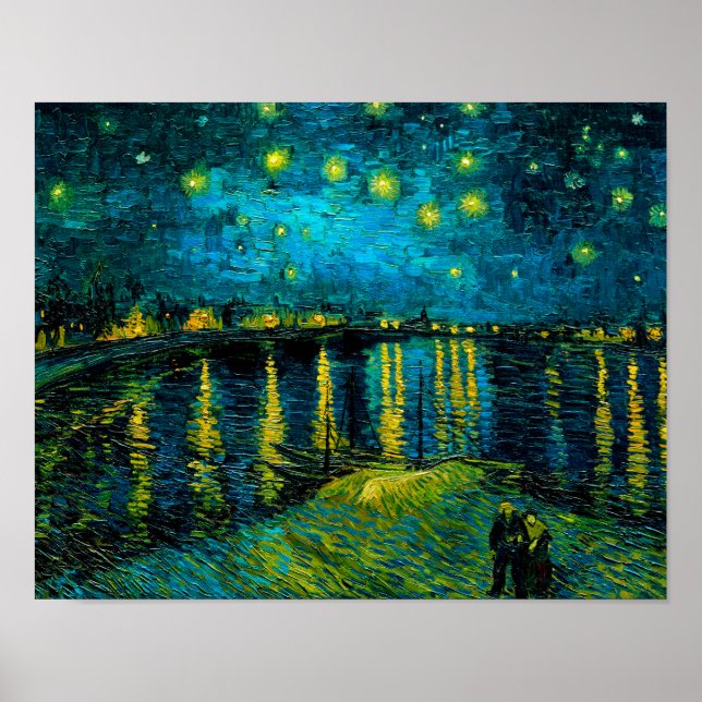 Póster Noche Van Gogh Starry sobre el Ródano (Frente)