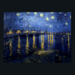 Póster Noche Van Gogh Starry Sobre Poster Ródano<br><div class="desc">Paintaje paisajístico post-impresionista de Vincent van Gogh - Clásicas Obras Maestras - Paisaje Vincent Van Gogh y Serie de Pinturas de los Marcos - Noche azul estrellada sobre el Ródano</div>