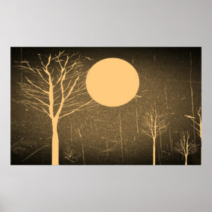 Póster Noche Vintage Moon