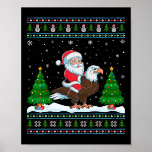 Póster Nochebuena, árbol de alumbrado Santa Riding Eagle 
