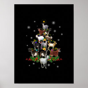 Póster Nochebuena de cabra navideña