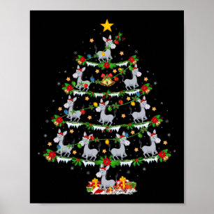 Póster Nochebuena de Navidad iluminando el árbol de navid