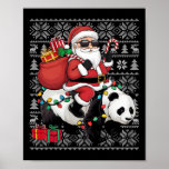 Póster Nochebuena dulce estilo Santa Riding Panda Christm<br><div class="desc">Navidades del Panda de suéter de navidad feo estilo suéter</div>