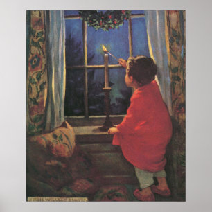 Póster Nochebuena vintage de Jessie Willcox Smith