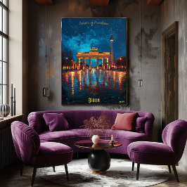 Póster Noches de Berlín - Reflejos de la Puerta de Brande