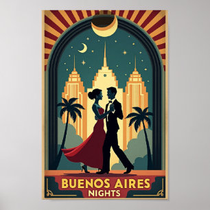 Póster Noches de Buenos Aires - Poster de Viajes de Viaje
