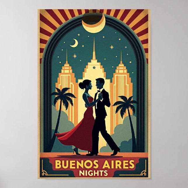 Póster Noches de Buenos Aires - Poster de Viajes de Viaje (Frente)