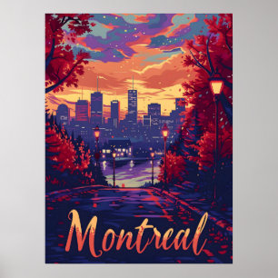 Póster Noches de Montreal: Luces y nubes violetas