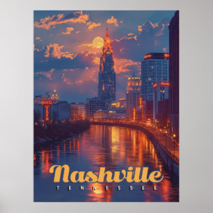 Póster Noches de Nashville: Skyline Reflexiones