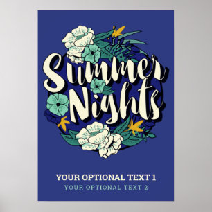 Póster Noches de verano de personalizado Text
