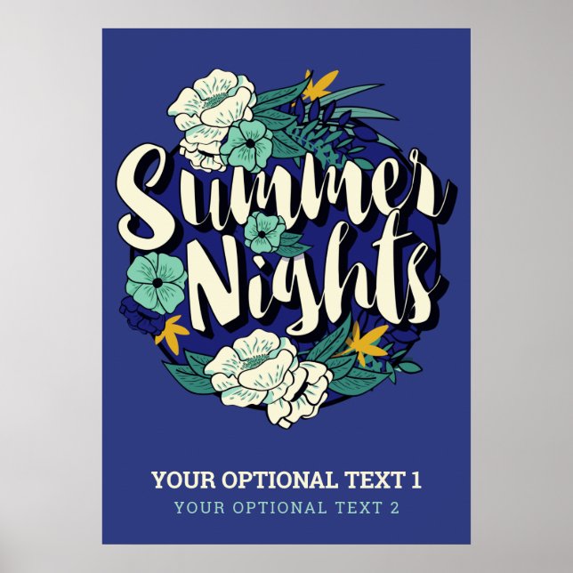 Póster Noches de verano de personalizado Text (Frente)