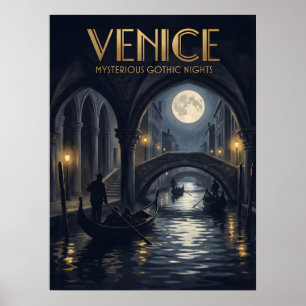 Póster Noches góticas misteriosas de Venecia Viajes