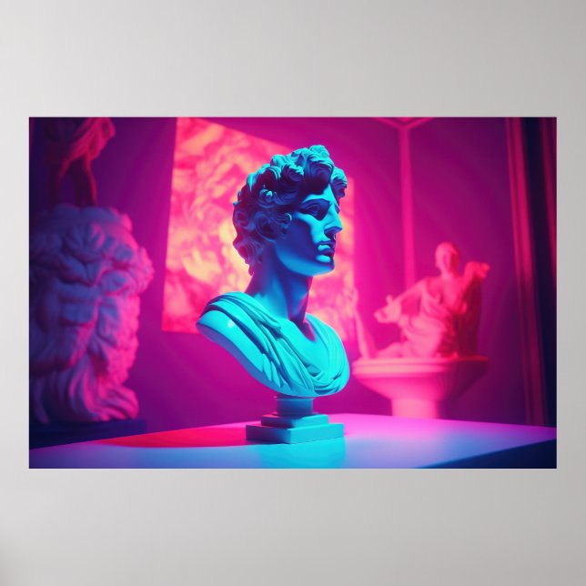 Póster Noches olímpicas: Oda de vaporwave a la mitología  (Frente)
