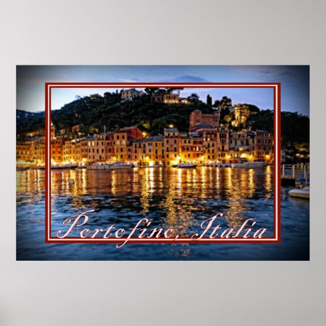 Póster Noches románticas en Portofino, Italia (Frente)