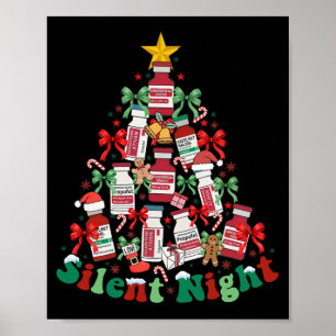Póster Noches Silenciosas Enfermera Uci Navidad Médica Fe