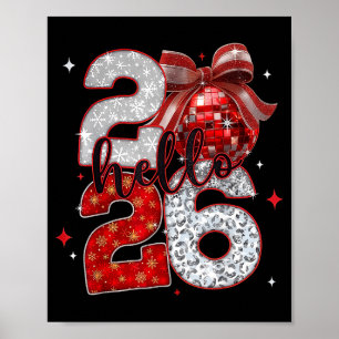 Póster Nochevieja de moda Hola 2026 Feliz Año Nuevo Fa